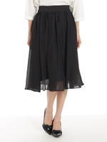 ギャザーローンスカート/クロ