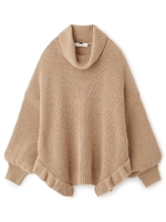 サイドフリルビッグニット/ベージュ