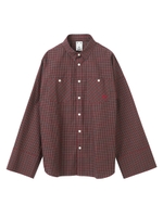 WIDE SLEEVE PLAID SHIRT/グリーン
