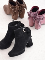 バックリボンブーツ/ブラウン