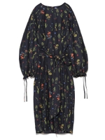 バルーンスリーブタフタワンピース/FLOWER