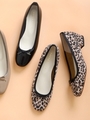 レオパードバレエパンプス/ブラック柄