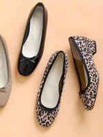 レオパードバレエパンプス/ブラック柄