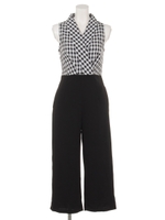 【Latina】柄切替カシュクールネックオールインワン/ブラック/ホワイト(051)