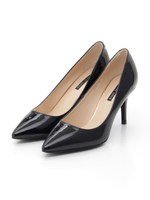 【BABY PURE】ミドルヒールポインテッドパンプス/ブラックエナメル