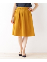 【SS・Lサイズあり 形状記憶グログランミモレ丈スカート】/マスタード(033)