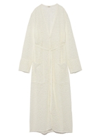 Vネックレースガウンワンピース/WHT