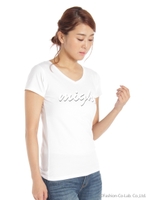 スパンコールロゴTシャツ/ホワイト