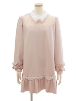 ハートAライン裏毛ワンピース/ボルドー