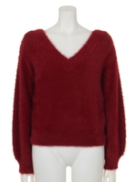 バックデザインフェザーニット/ベージュ