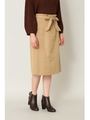 ベルテッドストレートチノスカート/ベージュ(040)