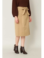 ベルテッドストレートチノスカート/ベージュ(040)