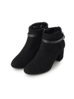 ベルト付きスウェード調ショートブーツ/サンドベージュ(053)