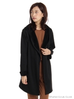 裏ボア仕様フード付きトッパー/チャコールグレー