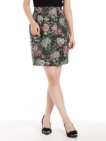 ゴブランプリントコクーンスカート/ブラック