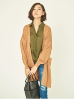 ミドル丈ニットカーディガン/キャメル