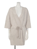 【WEB限定】カットスエード着流しガウン/ブラウン