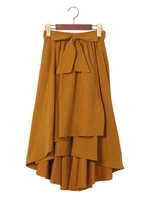 サッシュ付ピーチラップイレヘム/スカート/ターコイズグリーン