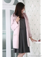 フェイクムートンロングトッパー　３/ピンク