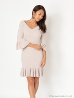 フェザーフリルワンピース/ライトグレー