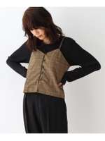 リブカットソー+キャミセット/ブラウン(142)