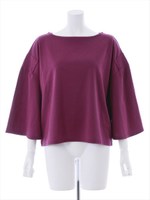 袖フレアポンチ無地カットソー/ホワイト