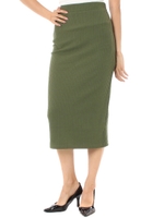 【AZUL by moussy】ランダムテレコミディ丈タイトスカート/KHA