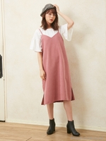ピーチキャミワンピース+フレアT/SET/ピンク/A