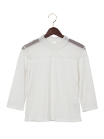 ヨークシアーチュールドットリブHN7分袖/オフホワイト