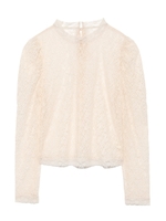 レースハイネックブラウス/MST