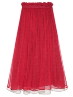 ボリュームチュールロングスカート/RED