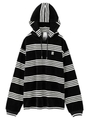 STRIPE VELOR HOODIE/ブラック