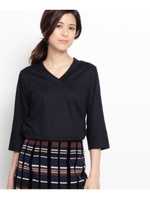 Vネックリブプルオーバー/グリーン(022)