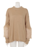 【ANAP】袖ファーニットトップス/ブラック(027)