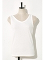 【AZUL by moussy】TCスパンテレコ2WAY Vネックタンク/O/WHT
