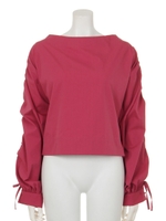 ドロストリングショルダーブラウス/BROWN