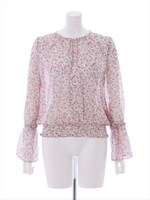 小花柄シフォンブラウス/ホワイト