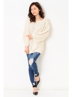 クラッシュデニムスキニーパンツ/NAVY