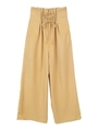 コルセット風ワイドパンツ/ベージュ