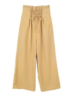 コルセット風ワイドパンツ/ベージュ