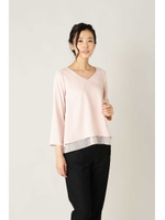 シフォンティアードブラウス/ピンク(090)