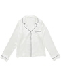 シルクパジャマ長袖トップス/WHITE