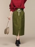STORY11月号掲載/アウトポケットミリタリースカート/カーキ