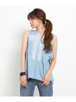 ne Quittez pas トライバル刺繍ブラウス/ライトブルー(091)