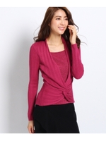 【WEB限定カラーあり】レイヤード風カシュクールニット/ダークオレンジ(068)