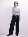 mina12月号掲載/別注レースアップワイドコーデュロイ【Wrangler×MIHO NOJIRI】/ブラック