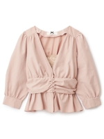 ウエストギャザーブラウス/ペールピンク