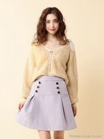 フロント釦ミニスカート/ラベンダー