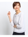 【洗える】スリータックジャージレイヤーブラウス/ナチュラル(050)