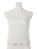 エンブロイダリーレースTOP/WHT
